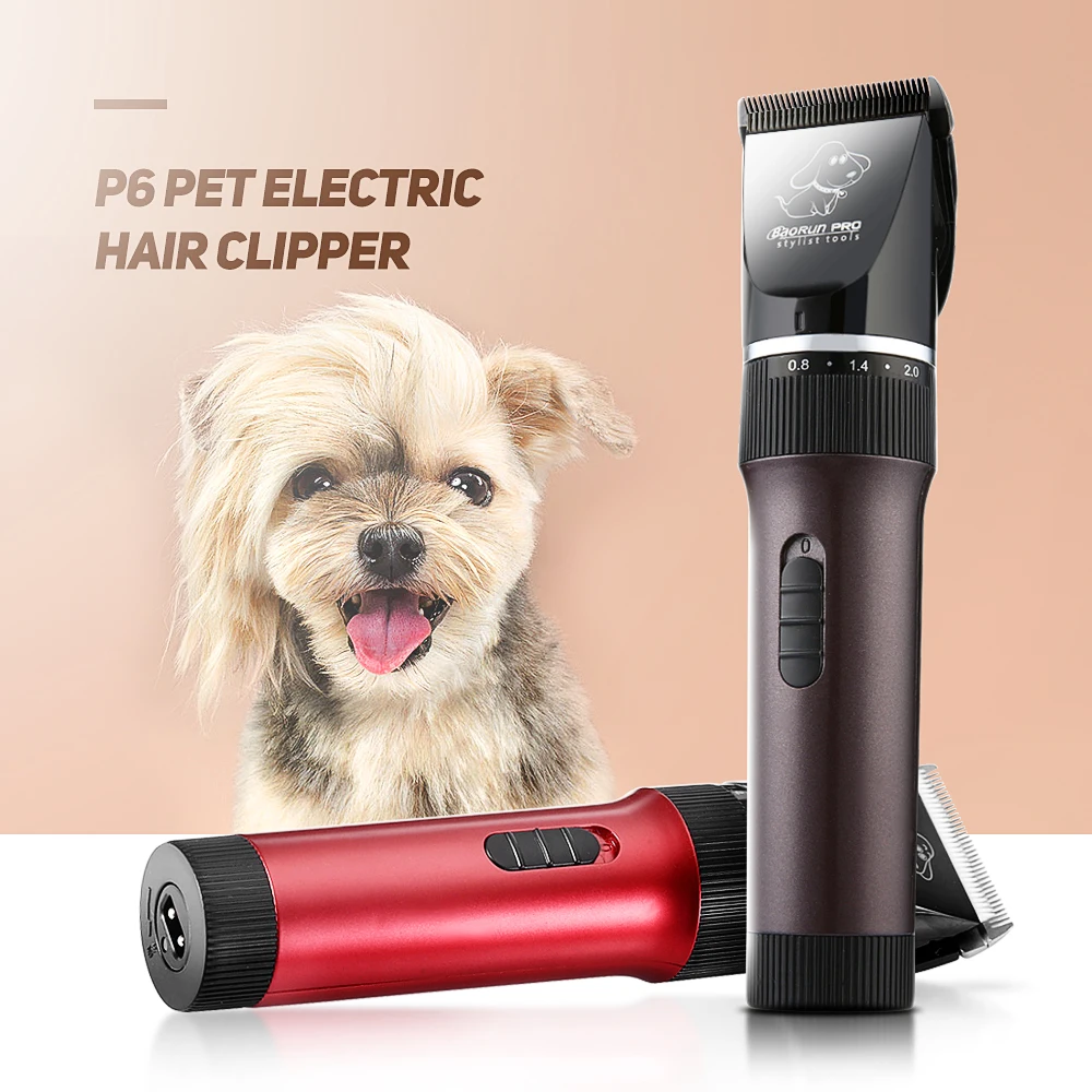 

P6 Professional Pet Electric Dog Hair Clipper Pet Trimmer Rechargeable Cutter Scissor Grooming Kit Detachable Cutter Head