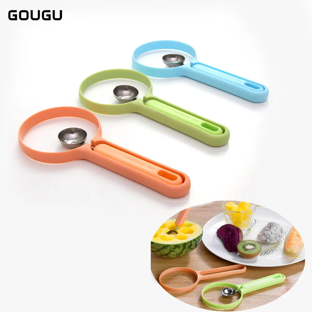 GOUGU Kitchen Fruits Cutter Peeler Spoon Melon Baller Fancy Dig Pulp
