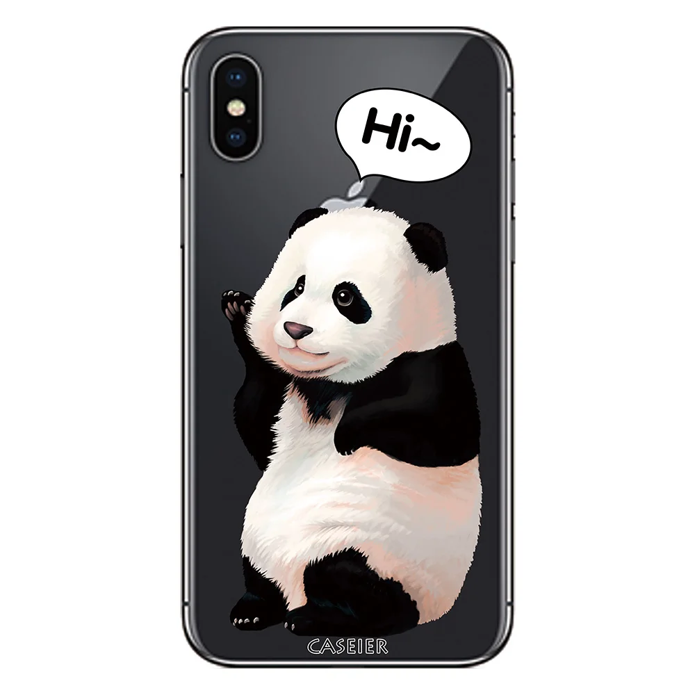 CASEIER Cute Panda Case For iPhone XR X XS Max 7 8 Plus TPU Ultra Thin Silicone Cover Funda 5 5s SE 6 6s Phone |