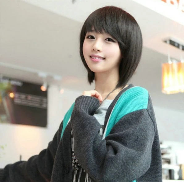 Short Hair Wig Temperament Female Korean College Students Oblique Bangs  Head Factory Direct Wholesale Spot To Oem - Hair Color - AliExpress
