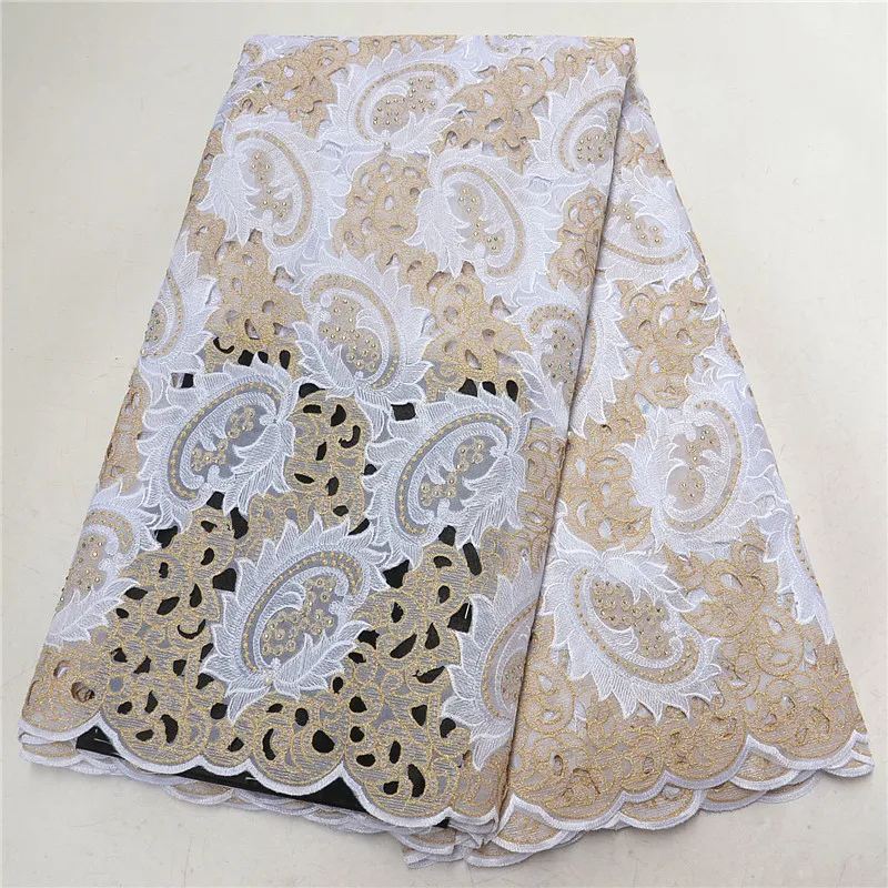 

African Organza Lace Fabric Latest French Swiss Voile Lace Fabric With Stones Embroidered Nigerian Tulle Lace Fabrics PSA710-1