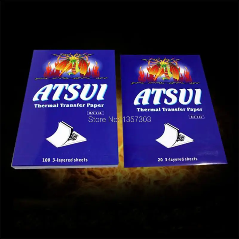 100 Sheets Atsui Tattoo Carbon Stencil Thermal Transfer Paper Supply