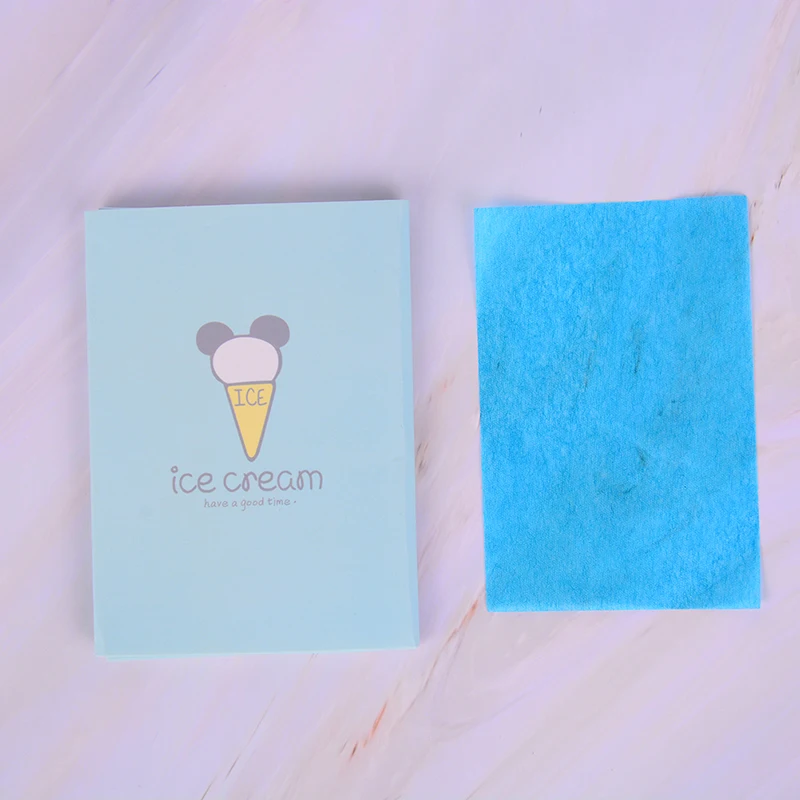 Мода 50 шт Очищающая впитывающая масло бумажная ткань для лица s макияж Корея милый мультфильм промокание FaceCleanser инструменты - Цвет: Ice cream