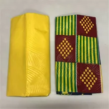 Африканская восковая печатная ткань kente нигерийский батик Лидер продаж, желтый Печатный воск kente Ткань фуксия 4 ярдов восковой Печатный воск дизайн