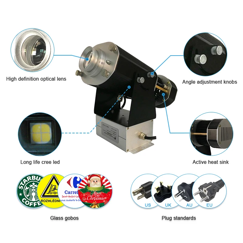 Factory Outlet Big Promotion Aluminum Alloy 40W LED Projector 4500Lumens Gobo Sign Coffee Shop Restaurant Logo Projector Light Factory Outlet Big Promotion Aluminum Alloy 40W LED Projector 4500Lumens Gobo Sign Coffee Shop Restaurant Logo Projector Light