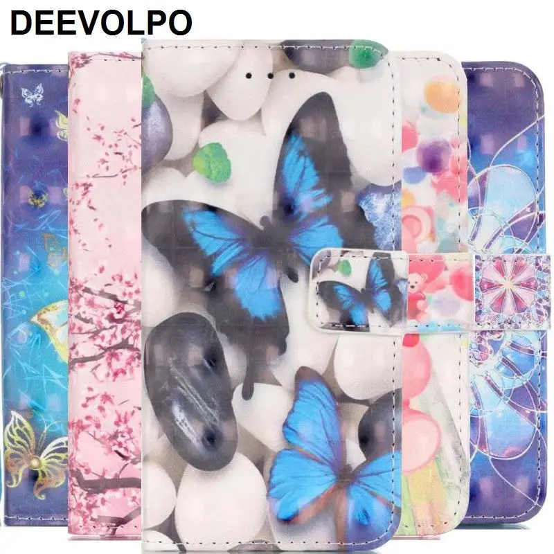 

DEEVOLPO Phone Case For Fundas LG Stylus2 F720 LS775 K7 K8 K5 X220G Luxury 3D Leather Bear Owl Butterflies Pattern Cover DP03H