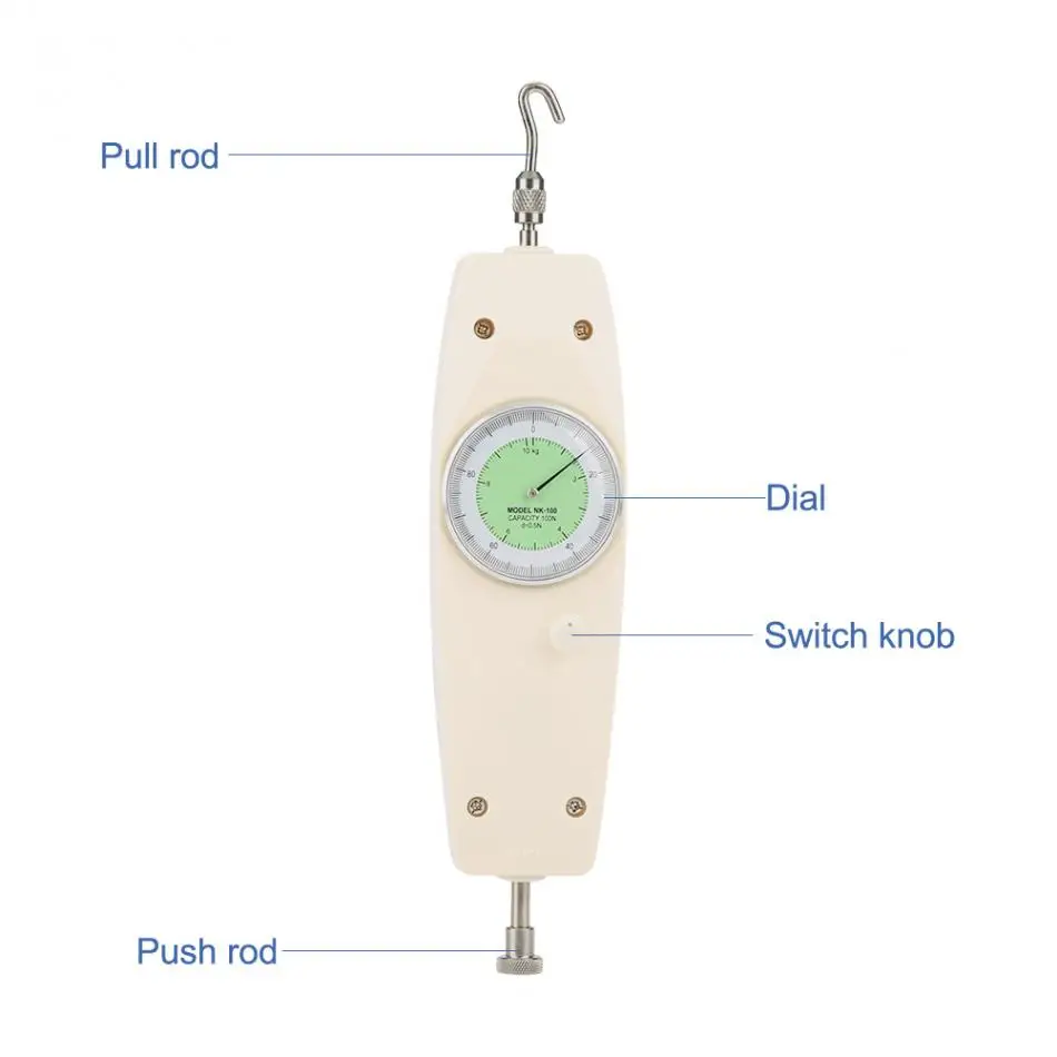 Горячая! 10N аналоговый динамометр, измеритель силы, тестер, толчок, измеритель силы