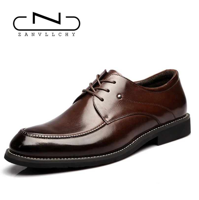 

ZANVLLCHY 2017 Top Quality Luxury Derby Shoes Genuine Leather Dress Wedding Shoes Men Black And Brown Oxfords Brand 38-44