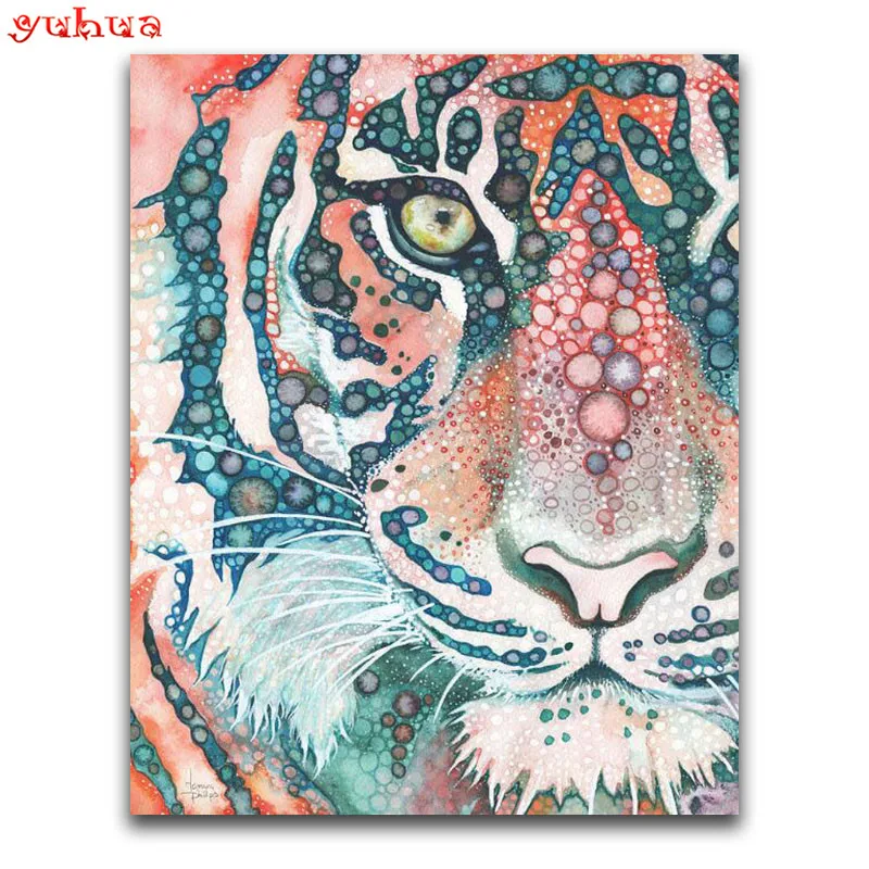 

Full Square Diamond mosaic Cartoon cat 5D DIY Diamond painting tiger Full Round Diamond embroidery Cross stitch colorful lion