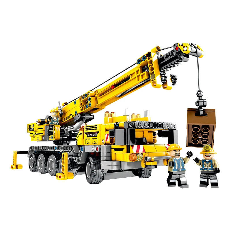 LEGOing Technic City Crane Car Construction Workers Figures Creator Building Blocks Toys For Children Gifts LEGOing Creator Car