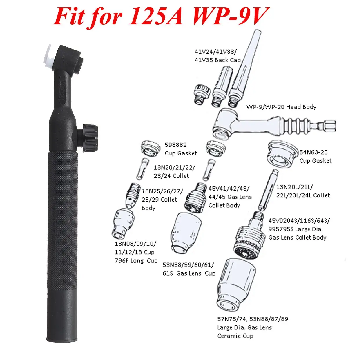 125A Air cooled TIG Welding Torch Head Body 5/8 18UNF for WP 9V Series Welder Machine Working-in Welding Torches from Tools on Aliexpress.com | Alibaba ...