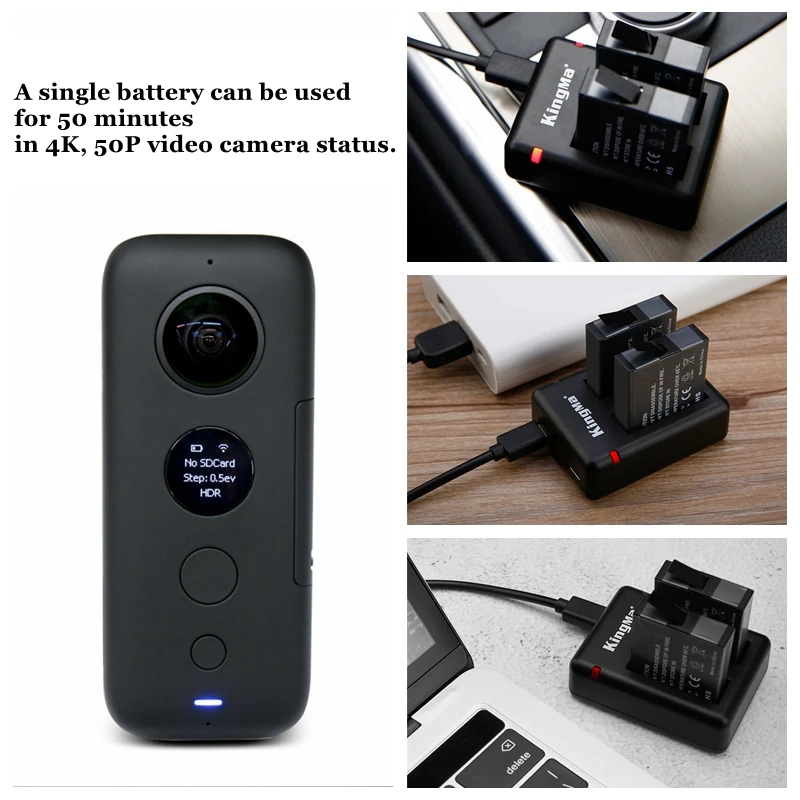 Новое поступление Insta360 One X 1150mAh заряжаемый 2 шт аккумулятор + Micro/Type C порт двойное