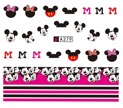 

Nail Art Sticker Slider Water Decals Cartoon Mickey Mouse Minnie Line Letter DIY Design Decoration Manicure Foil Wraps Pegatinas