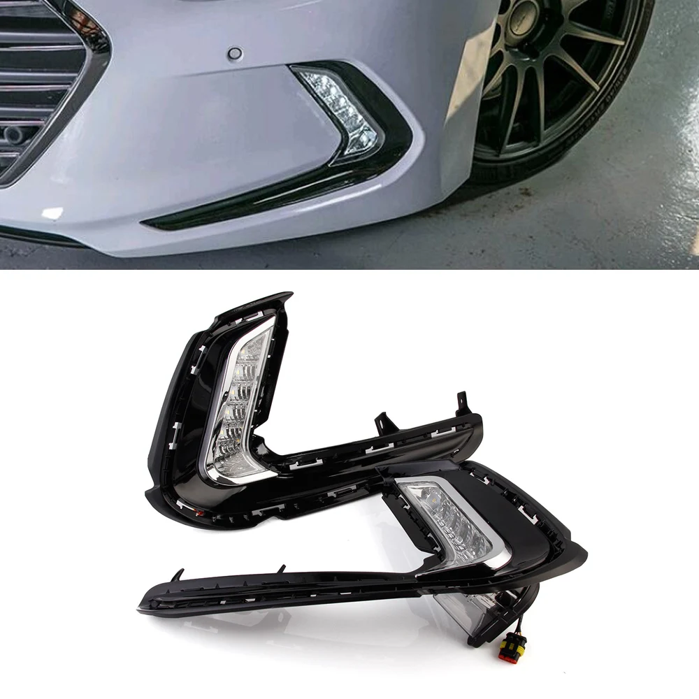 NOVSIGHT DRL Auto Car Daytime Running Light White Yellow Turn Signal for Hyundai Elantra 2016