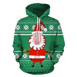 Зеленый Рождественский пуловер сохраняющий тепло Снеговик свободная пара рождественских шапок одежда для влюбленных 3D Рождественская
