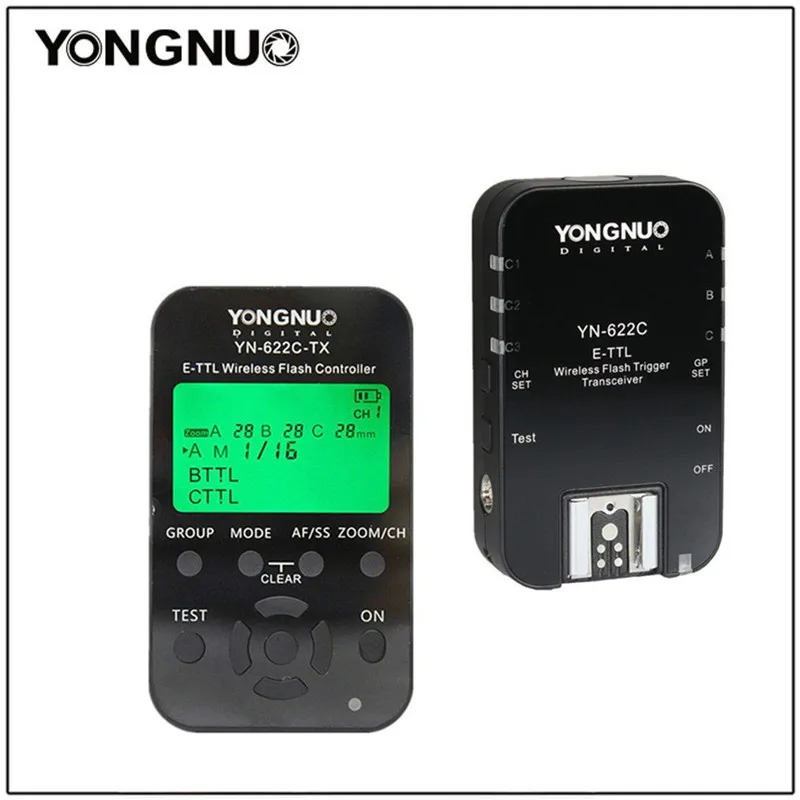 

YONGNUO YN-622C-TX and YN-622C Transceiver as Flash Trigger system FOR Canon EOS DSLR 5D Mark III 1D Mark IV 7D 50D 550D 1100D