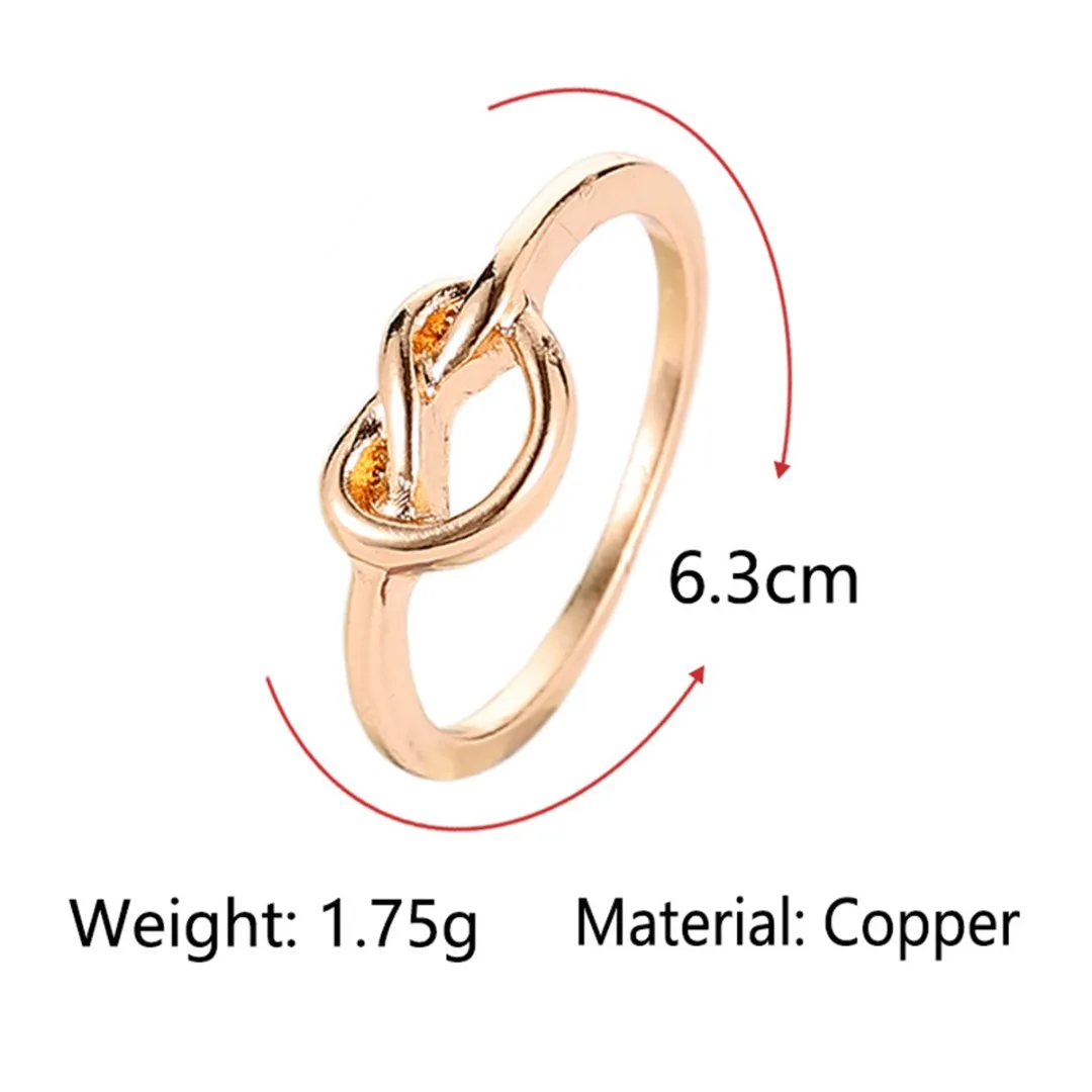 Simple Heart Knot Ring Gold Silver Rose Gold Love Engagement Rings For Women Promise Knuckle Ring Jewelry Birthday Gift