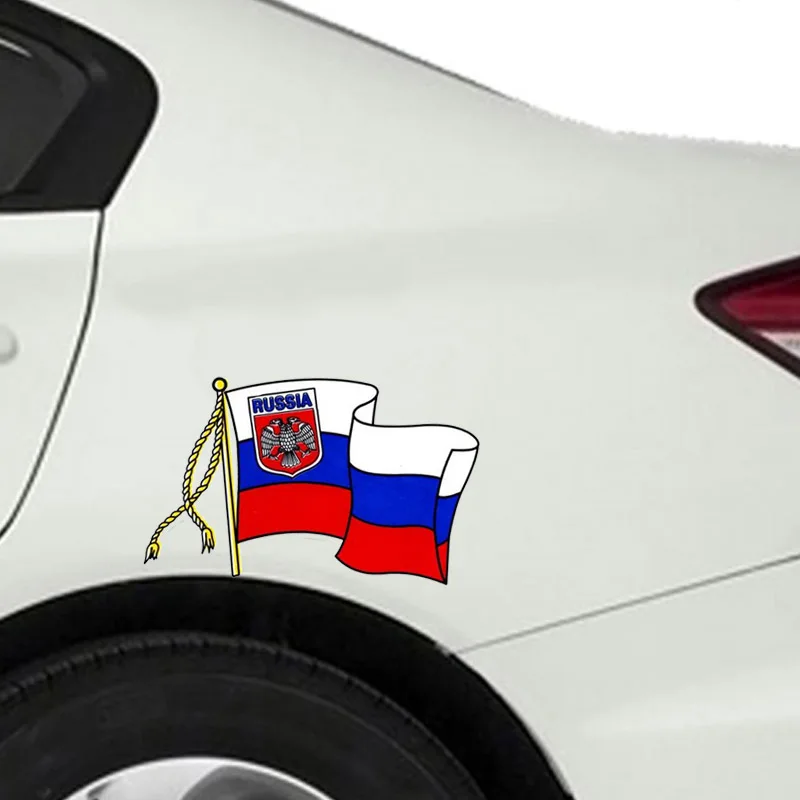 Наклейка для автомобиля с российским флагом 3D ПВХ пленка авто новый дизайн