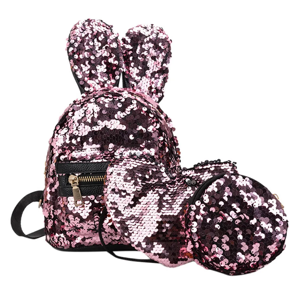 Комплект из 3 предметов блестящие женские рюкзаки с пайетками для девочек-подростков дорожные сумки большой емкости блестящие рюкзаки вечерние школьные рюкзаки рюкзак