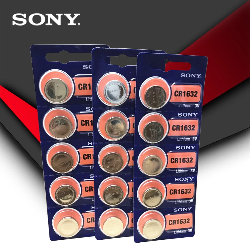 

15pc/lot Sony Original 100% CR1632 Button Cell Battery For Watch Car Remote Key cr 1632 ECR1632 GPCR1632 3v Lithium Battery