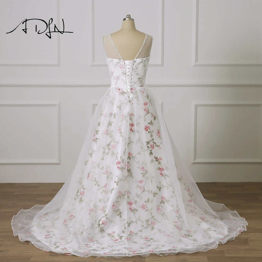 Plus Size Wedding Dress with Floral Organza Customized Beaded A-line Bridal Gown Customized Vestido de Novia Robe de Mariage 3