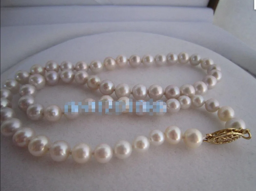 

Free Shipping >>>>> genuine AAA 6-7 mm SOUTH SEA round pearl necklace 17"14k solid gold clasp