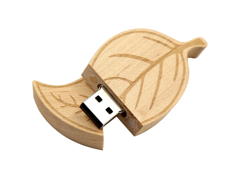 Осенние листья деревянный лист ручка привода 4G 8G 16G 32G USB флэш-накопитель карта памяти U диск