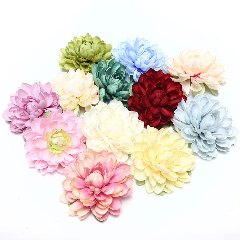 

New Artificial Flowers Silk Chrysanthemum Flower Heads Party Wedding Decoration Simulation Fake Flower Home Decorations 10cm