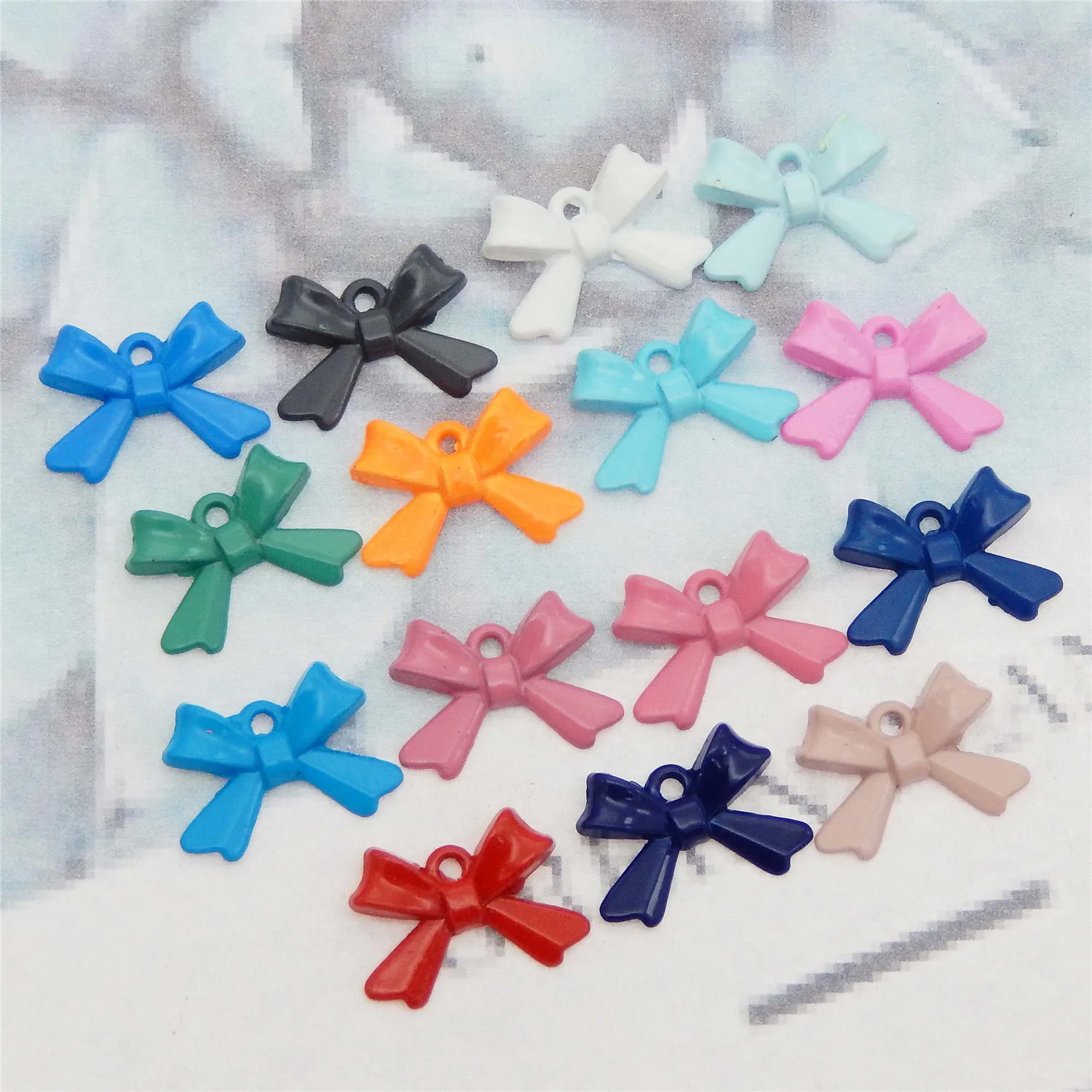 

GraceAngie Mixed Color 30pcs/pack Zinc Alloy Bow Pendant Jewelry Accessories Children's Girl Decorations Craft For Daughter