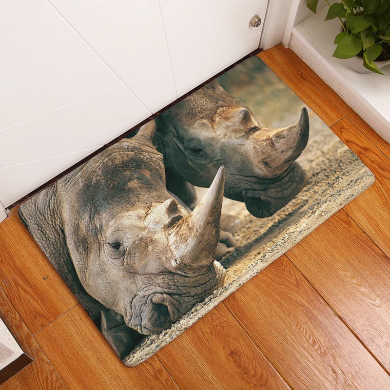2017 новые коврики для ванной с принтом носорога Противоскользящие коврики 40x60 см 50x80 см Противоскользящие коврики