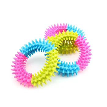 

3PC Non-toxic Rubber Pet Dog Traning Toys Pet Accessories Rubber Dog Toys Puppy Dental Teeth Healthy Chew Biting Ring Play Toy