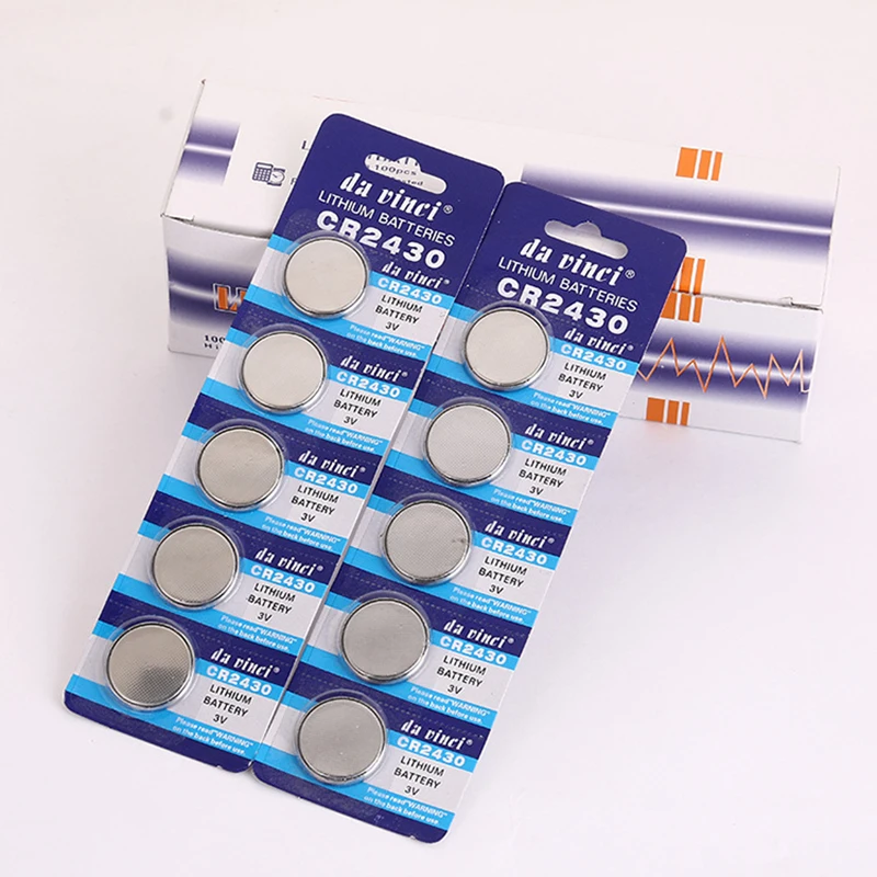 10pcs 2cards CR2430 Button Batteries DL2430 BR2430 KL2430 Cell Coin ...