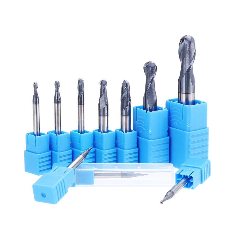 

High Quality R0.5-R5mm Ball Nose Tungsten Carbide End Mill Cutter HRC55 TiAlN Coating End Milling Cutter CNC Tool