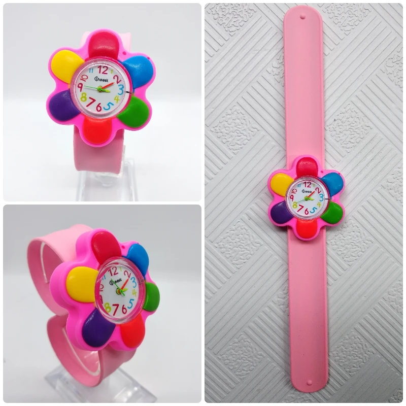 Новые модные уникальный стиль мультфильм цветок часы Детские Силиконовые Детские часы кварцевые наручные часы шлепки красивый детский подарок Лидер продаж