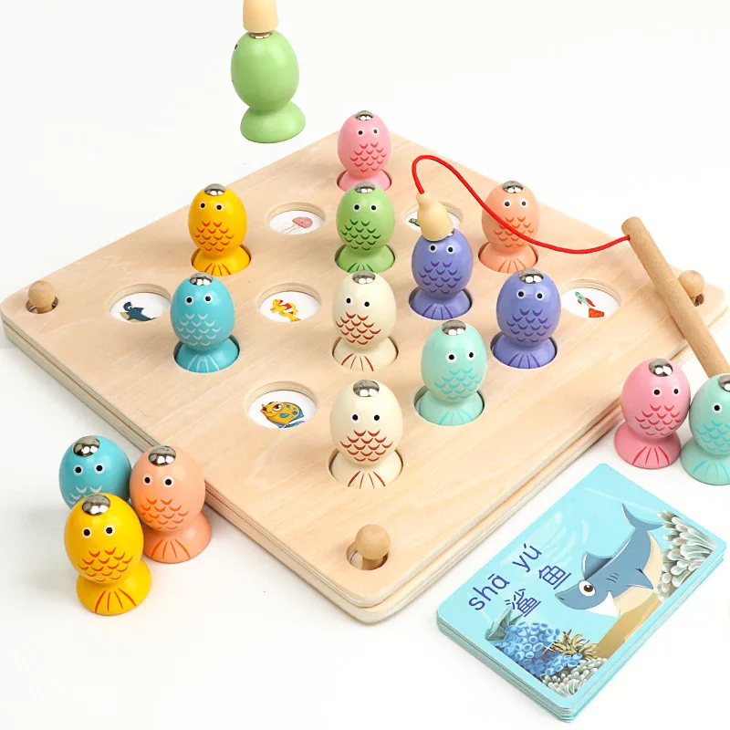 Детские игрушки Монтессори, деревянные магнитные игрушки для рыбалки, детские развивающие игрушки с памятью, Детские познавательные игры Oyuncak Brinquedos