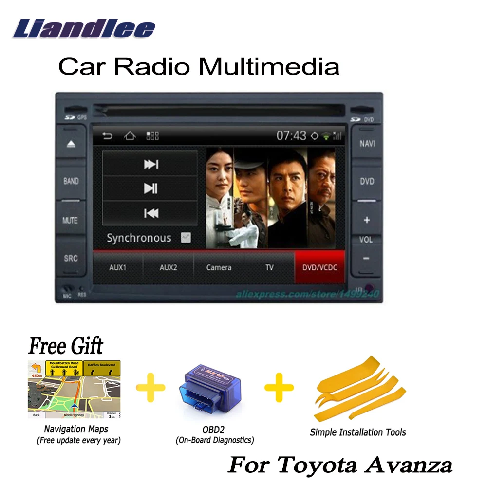 Sale Liandlee 2 din Car Android GPS Navi Navigation Maps Radio For Toyota Avanza 2003~2011 CD DVD Player Audio Video Stereo OBD2 TV 0