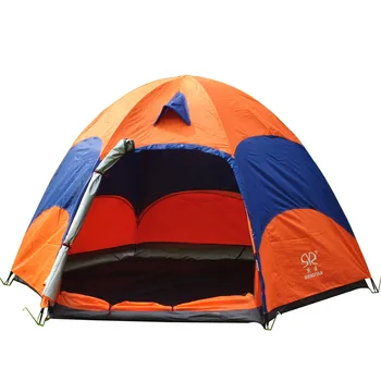 

VILEAD Outdoor Tent 6 People Camping Tent Hexagonal Camp Tent Ger Ultraviolet-proof Keep Warm Ultralight Anti-mosquito Gauze