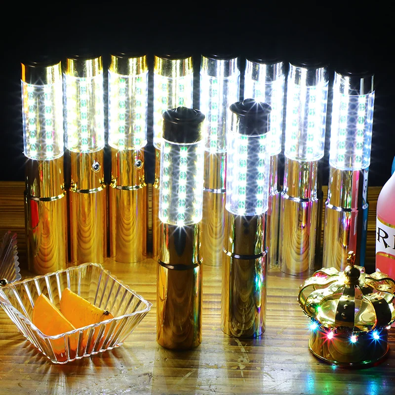 

Silver or Gold Flashing LED Sparklers Bottle Strobe Baton for Champagne Bottles