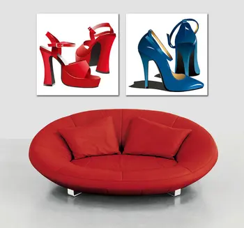 

2 pcs Giclee Canvas Prints Still Life cherry women high-heeled shoes Wall Print cuadros for Home Decoration living room unframed