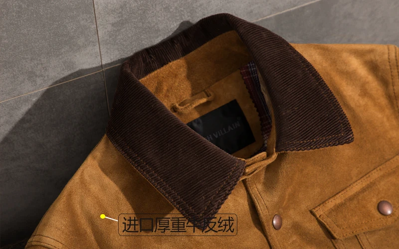 Free shipping.plus Brand classic men genuine leather Jacket,casual style leather jackets,Vintage Cow suede coat,quality sales real sheepskin coat