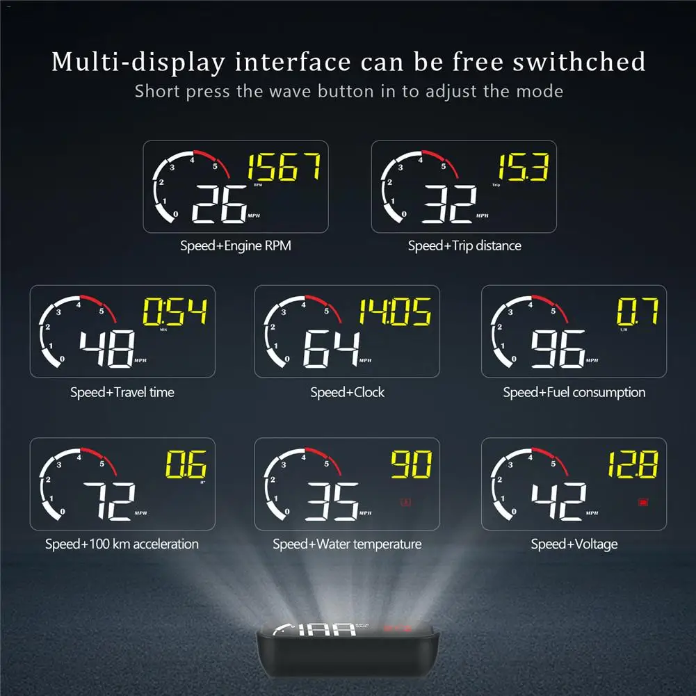 Модель M10 Цвет Head Up Дисплей OBD2 код неисправности удаление автомобиль инструмент диагностики ELM327 монитор автомобиля HUD Head-Up Дисплей автомобильной