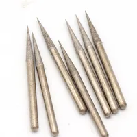 מיל עבור Shank Brazed היהלומים גריסה ראש מחודד Burrs צורה Carving פילינג Bits 3mm 5pcs עבור ג