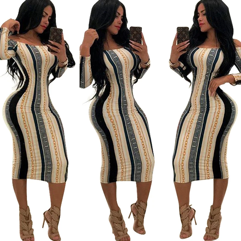 Модные женские с длинным рукавом Bodycon Повседневные Вечерние вечернее платье для клуба