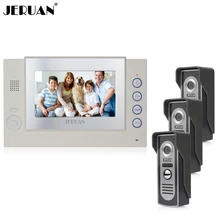 JERUAN Home 7 inch Screen video door phone intercom system 1 Record monitor + 700TVL COMS Camera 8G SD In stock
