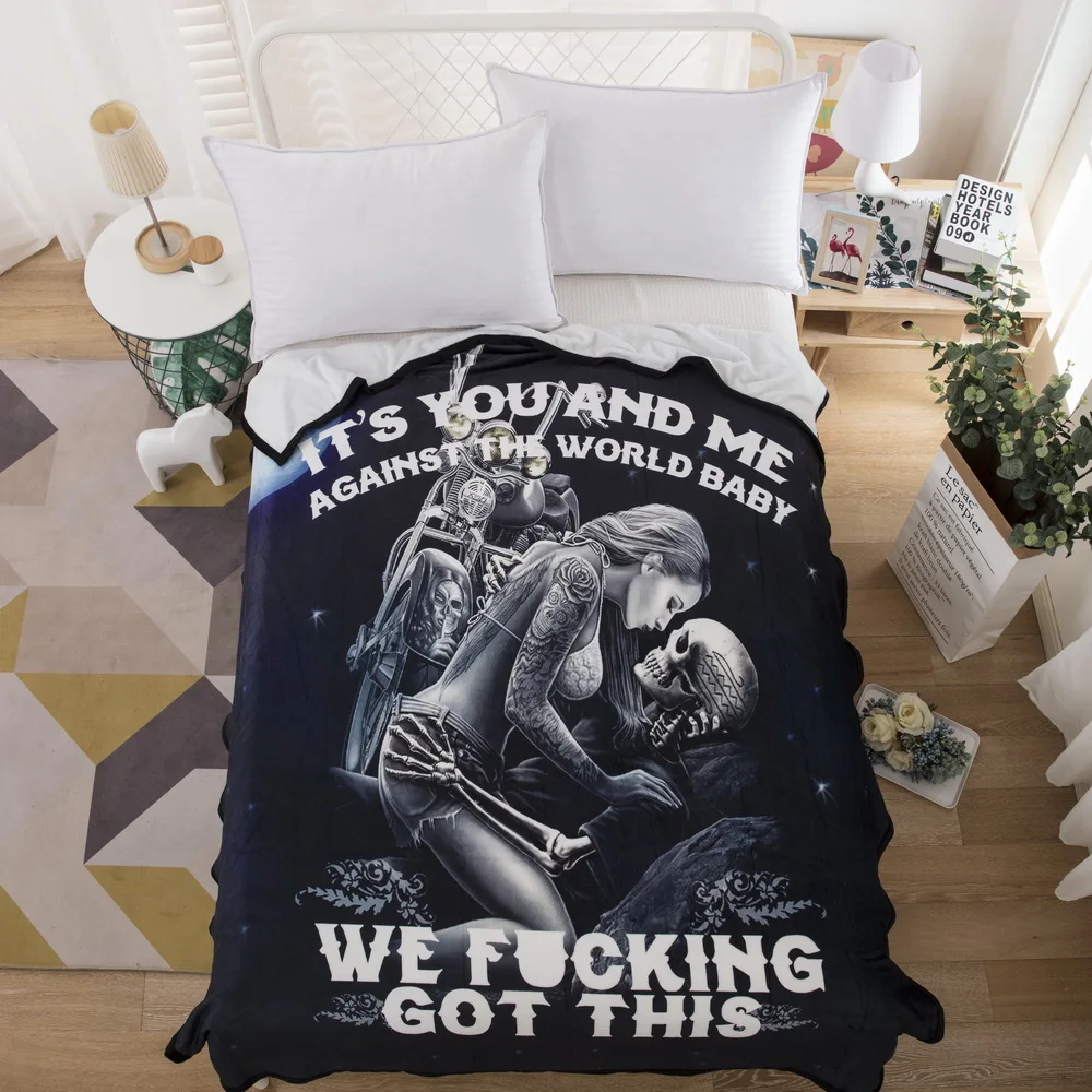 

Luxury Skull Fleece Blanket 3D Printed Blanket Lightweight Soft Reversible Velvet Plush Blanket Lovers Flannel Throw
