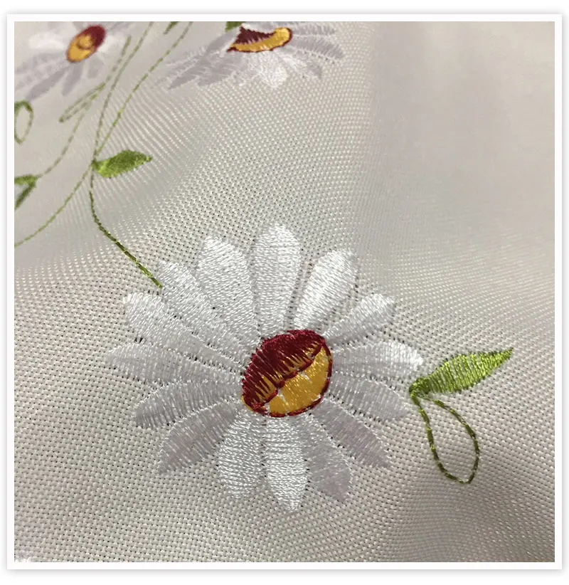 Новая мода белый с цветочной вышивкой половина-занавес кружева декор эркер занавеска для кофе кухня комната SP4151