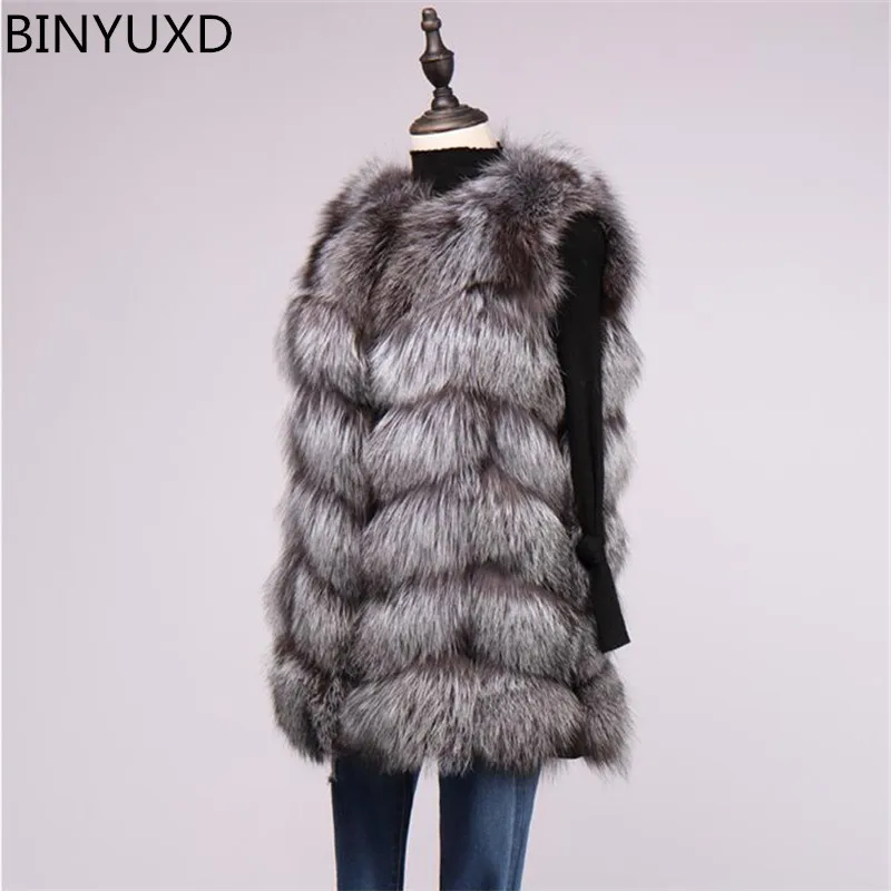 

BINYUXD 2018 New Fashion Faux Fur Coat Winter Women Casual Slim Sleeveless Faux Fox Fur Vest Winter Jacket Women casaco feminino