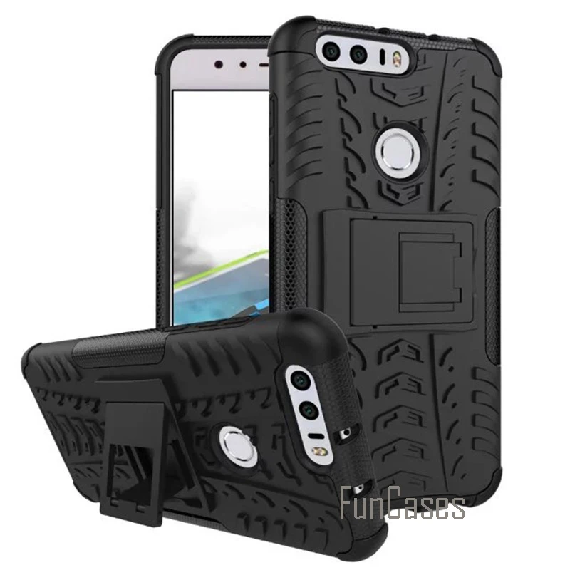 For Huawei Honor 8 Case Hard Plastic Silicon Quality Picks Mobile Phone Back Cover Cases Honor 8 Holder With Kickstand 5.2 inch