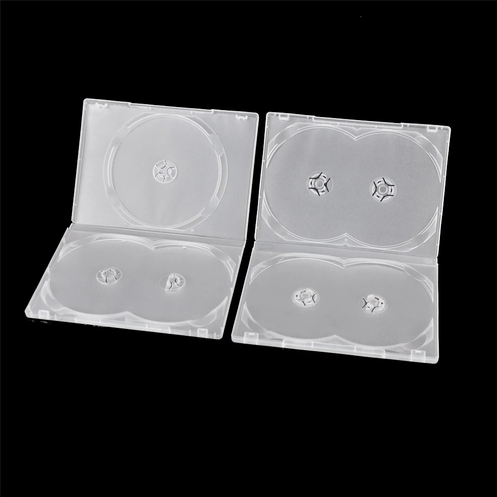 

2PCS Three or Four Capacity Disc CD Holder DVD Case Storage Organizer Box CD Disc DVD Plastic Case Plastic Outer Sleeve Box