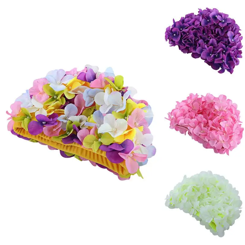 

Balight Women Coloful Flowers Swimming Cap Hot Spring Summer Sports Cap Swim Pool Beautiful Hat Free Size Women Cap X3